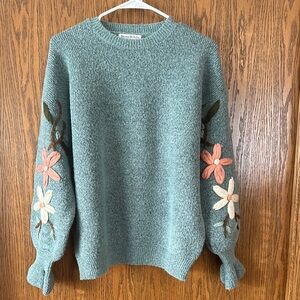 SEE & BE SEEN Floral Embroidered Sweater